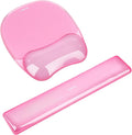 MOSISO Gel Wrist Rest Support for Mouse Pad&Keyboard Set, Irregular Oval Ergonomic Mousepad Keyboard Pad Non-Slip Base Home/Office Cooling Gel Easy Typing Pad for Computer Laptop, Pink
