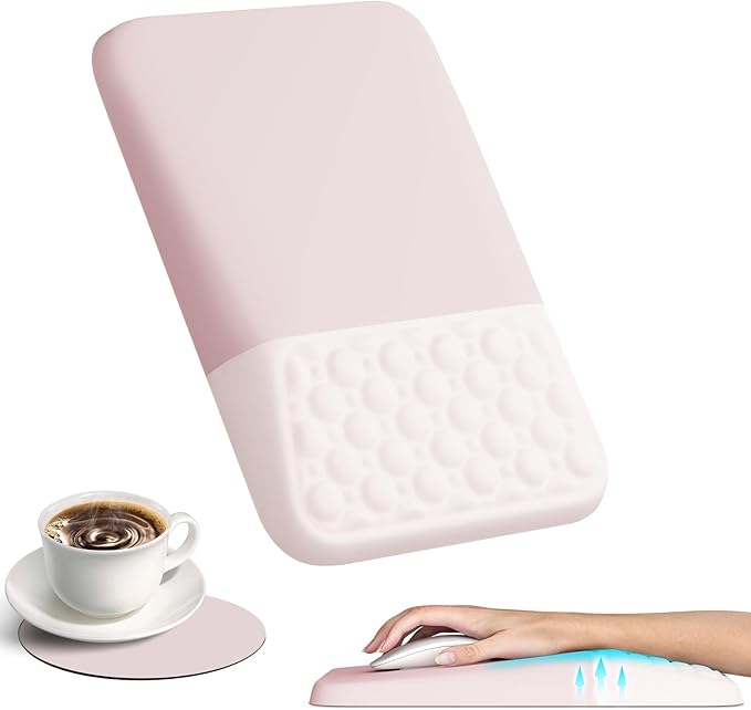 Ospelelf Mouse Pad with Wrist Rest Ergonomic Comfortable Mousepad Wrist Support for Computer Solid Pink