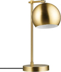 Globe Electric 18" Desk Lamp, Matte Brass Finish, Pivoting Shade, in-Line Rocker Switch, 10W LED Bulb Included, Vintage Glam Style, 52915