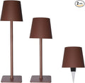 2 Pack Minimalistic Cordless Table Lamps - 2000mAh Rechargeable, Touch Control, 3 Colors Stepless Dimming LED Bottle Lamp Kit for Home & Camping