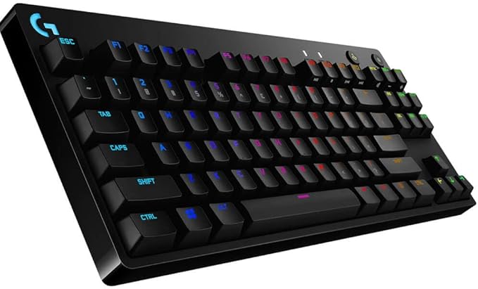 Logitech G PRO Mechanical Gaming Keyboard, Ultra Portable Tenkeyless Design, Detachable Micro USB Cable, 16.8 Million Color LIGHTSYNC RGB Backlit Keys