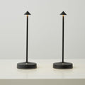 2 PACK Cordless Lamps,Battery Rechargeable Table Lamp,Portable Lamps,2 Level Brightness Dimmable Night Light,Minimalist Design, Cordless Table Lamps for Living Room/Restaurant/Couple Dinner(Black)