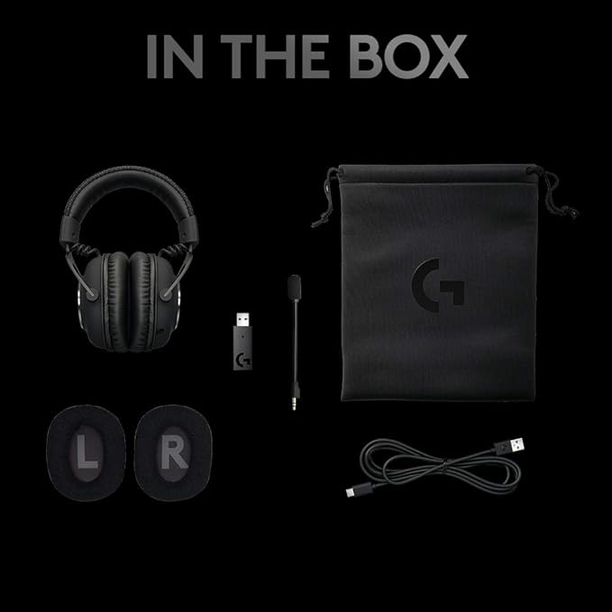 Logitech G PRO X Wireless Lightspeed Gaming Headset with Blue VO!CE Mic Filter Tech, 50 mm PRO-G Drivers, and DTS Headphone:X 2.0 Surround Sound, 20+ Hour Battery Life - Black