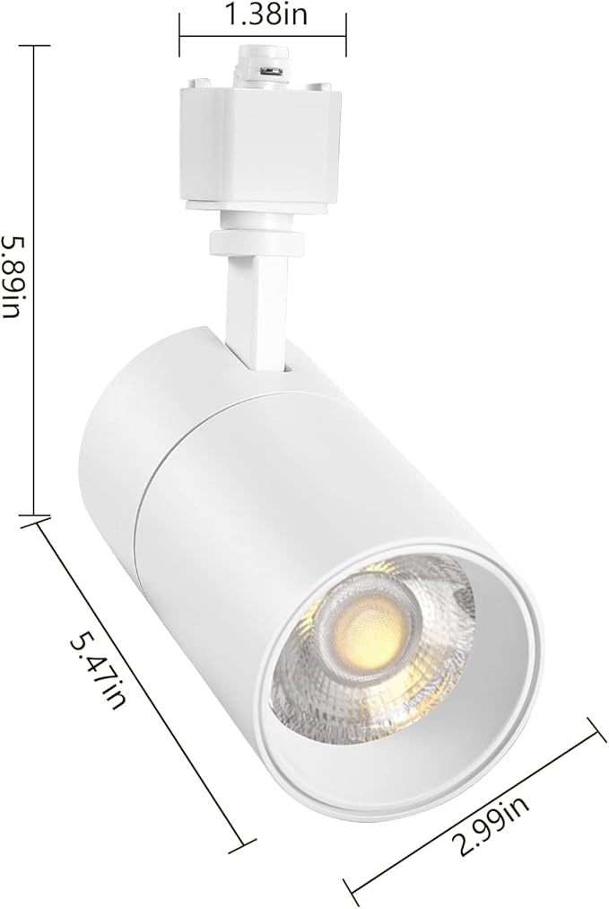VANoopee 3-Color 20W H Track Lighting Heads Dimmable No Flicker Bright LED Track Lighting Fixtures for Accent Task Retail Kitchen Ceiling Track Light H Type Pack of 4 - CRI90+ 36° 2000lm White