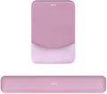 MOSISO Wrist Rest Support for Mouse Pad&Keyboard Set, Rectangular Ergonomic Mousepad Non-Slip Base Home/Office Easy Typing Pad with Neoprene Cloth&Raised Silicone Lining, Mauve Pink