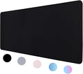 Bloss Desk Mat, Non-Slip Desk Pad Mat Protector, Large Desk Pad for Keyboard and Mouse, Black Desk Mousepad with Stitched Edges, Keyboard Pad for Game, Office(31.5×11.8 Inches)