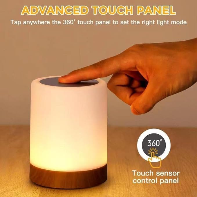 Portable Touch Small Night Light, 13 RGB Colors and 5 Brightness Levels USB Rechargeable Cordless LED Lamp with Remote Control and Timer for Bedroom Nursery Kids Room Nightstand