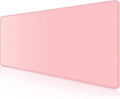 Dapesuom Large Mouse Pad, Extended Gaming Mouse Mat with Stitched Edges, Full Size Desk Mats with Non-Slip Base, Computer Big Desktop Keyboard Pad for Gamer, Laptop, Office, 23.6 x 11.8 in, Pink