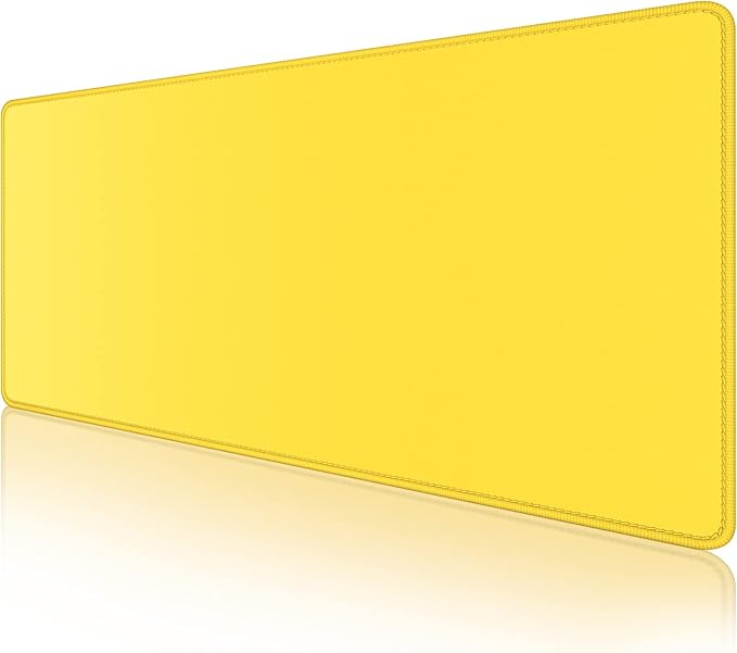 Dapesuom Large Mouse Pad, Extended Gaming Mouse Mat with Stitched Edges, Full Size Desk Mats with Non-Slip Base, Computer Big Desktop Keyboard Pad for Gamer, Laptop, Office, 23.6 x 11.8 in, Yellow