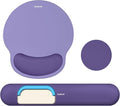Mouse Pad and Keyboard Wrist Rest, 3-in-1 Gel Memory Foam Ergonomic Mouse Pad with Wrist Rest Set, Gaming Mousepad Arm Cushion Support for Computer Office Desk Accessories Cute Setup, Purple