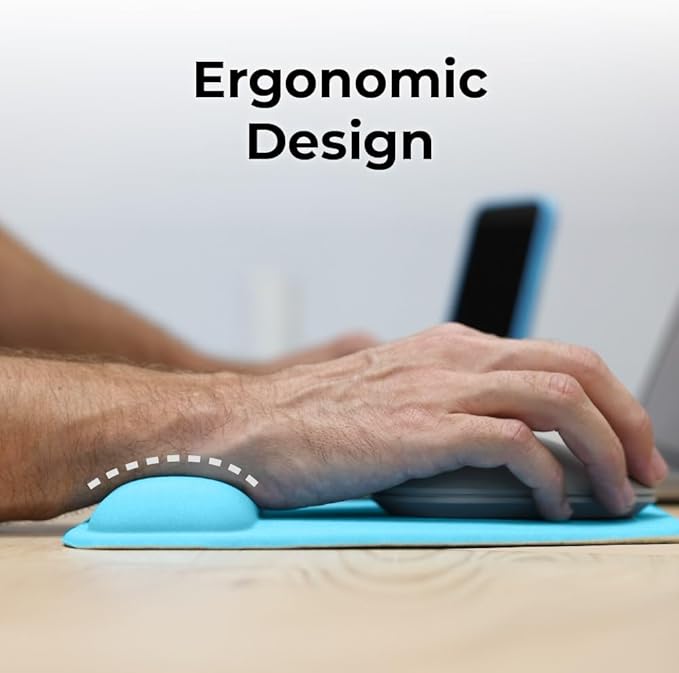 BLACK+DECKER Ergonomic Mouse Pad Wrist Support - Comfortable Mouse Pad Wrist Rest - Wrist Relief Gel Mousepad - Non-Slip Base Aesthetic Mousepad for Gaming, Home, Office - Perfect for Computer, Laptop