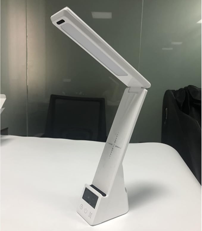 LED Desk Lamp, 3 in 1 Wireless Charging Table Lamp with USB Charging Port for Mobile Phones Headphones Watches, Foldable Eye Protection Light for Office Bedroom (White)