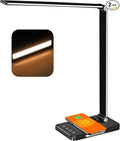 AFROG 8-in-1 LED Desk Lamp with 10W Fast Wireless Charger,USB Charging Port,Desk Lamps for Home Office,5 Color Mode 7 Brightness Desk Light Night Light,40Min Timer, Reading Table Lamp for Bedroom