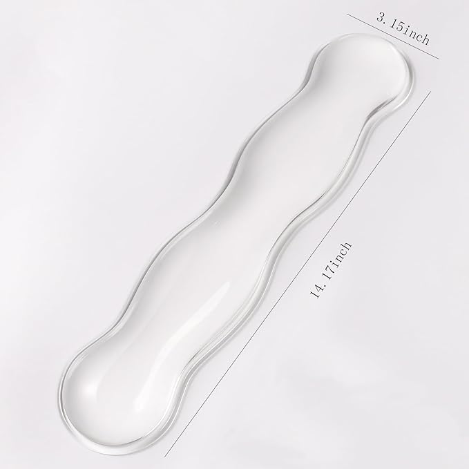 Clear Gel Wrist Rest for Keyboard, Ergonomic Wrist Rest for Computer Keyboard 60%/75%(White-Long)