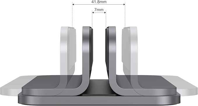 Aluminum Laptop Vertical Stand Organizer, Sturdy Laptop Computer Holder Desktop Stand Compatible with new Retina Apple MacBook Pro/Air/Neo, Mac mini & iPad Pro - Spacegrey