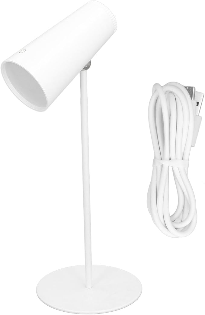 Desktop Lamp 3.7V 2.5W USB Rechargeable Cordless Mini Reading Lamp, Soft Eye Care Light for Bedroom Study Office - Adjustable Flexible Design, Flicker Free Illumination, Portable