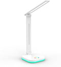 NTL-625QI - LED Desk Lamp with Wireless Phone Charger, RGB Night Light, Adjustable Color Temperature, and USB Phone Charging Port for Home and Office - White