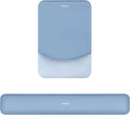 MOSISO Wrist Rest Support for Mouse Pad&Keyboard Set, Rectangular Ergonomic Mousepad Non-Slip Base Home/Office Easy Typing Pad with Neoprene Cloth&Raised Silicone Lining, Stone Blue