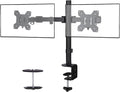 Dual Monitor Desk Mount for 13"-27" Screens Up to 22lbs Heavy Duty Fully Adjustable Double Arm Desk Stand Computer Monitor Mount with C Clamp/Grommet Base
