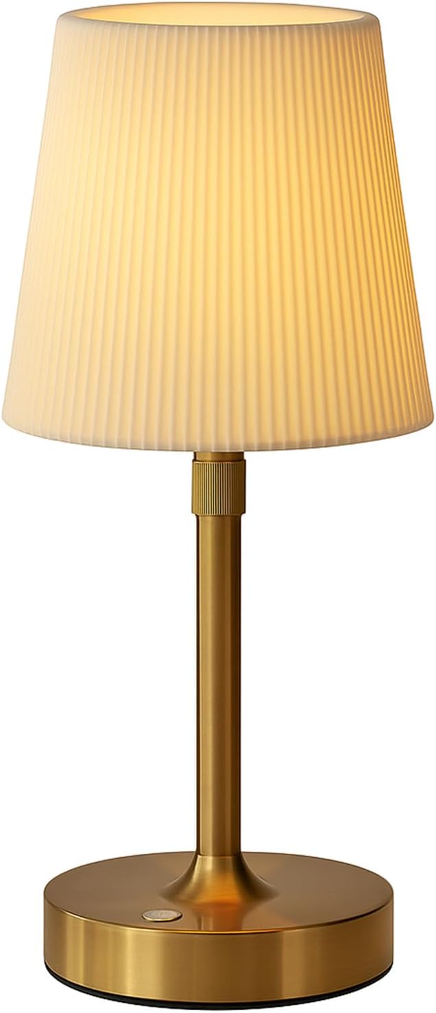 Cordless Touch Table Bedside Lamp, 12-15" Height Adjustable Dimmable Rechargeable Desk/Nightstand Lamp for Bedroom/Living Room/Kitchen/Dining/Home/Room Decor