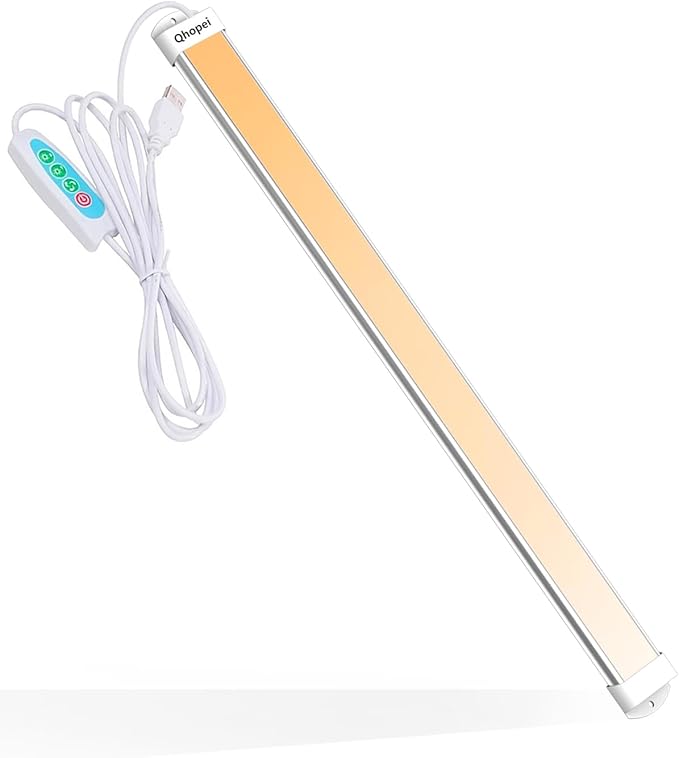 Strip Lights 15.7In Closet Lights, 12W 88 LED Super Bright, Dimming and Color Adjustment，USB Powered LED Light Bar for Room Under Counter Lighting Work Tables Student Dormitory Monitor Light
