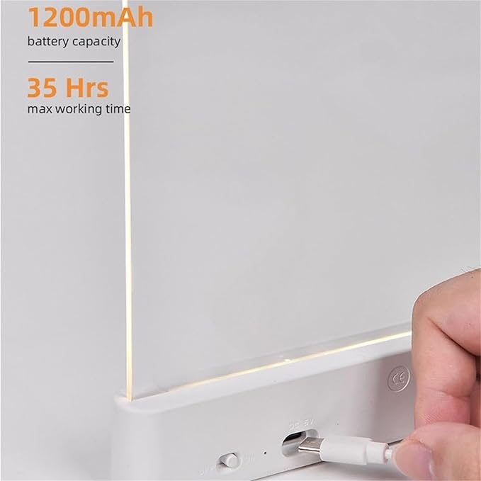 LED Panel for Full Page Eye Care Light - Rechargeable Book Light for Reading at Night - 3 Color, Dimmable with Auto-Off Timer,Gift