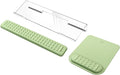 MOSISO Computer Keyboard Stand&Wrist Rest Support for Keyboard &Mouse Pad Set, Ergonomic Massage Wrist Rest Set, Easy Typing Working Acrylic Clear Stand for Office Home, Sage Green
