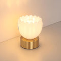 Cordless Small Table Lamp with 5200mAh Battery & Touch Control, Battery Operated Tulip Table Lamp with 3 Colors, Rechargeable Mini Table Lamps for Bedsides, Bedroom, Nightstand (White)