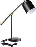 TORCHSTAR Adjustable Desk Lamp Aesthetic, AC 110-120V, Swing Arm Task Desk Lamp, Max 60W, E26 Base, Bulb Not Included, Metal Decor Desktop Lamp with On/Off Switch, for Work, Study, Home Office, Black