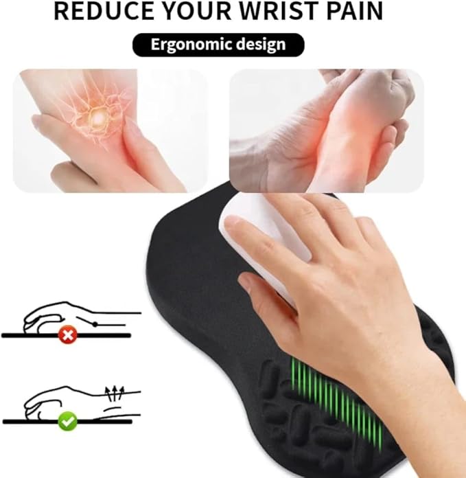 3-in-1 Ergonomic Mouse Pad Set with Keyboard Wrist Rest Support & Cable Organizer – Memory Foam Wrist Support, Non-Slip Base – Ideal for Office & Gaming – Gift Box – Black-Meeshoo