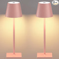 Pink Cordless Table Lamp Set of 2 for Patio Restaurant Home Dinner Dining
