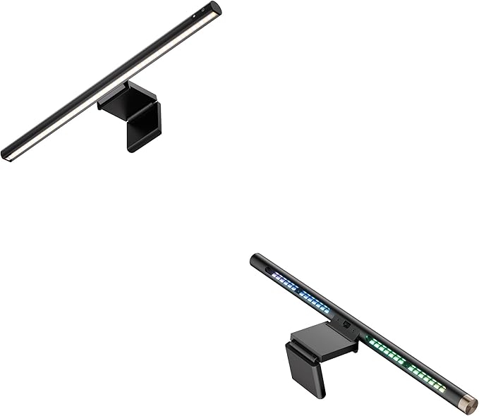 LYMAX M2 & RGB Computer Monitor Light Bar, USB Computer Lamp Dimmable Screen Light Bar, Adjustable Brightness/Color Temperature with Touch Contror