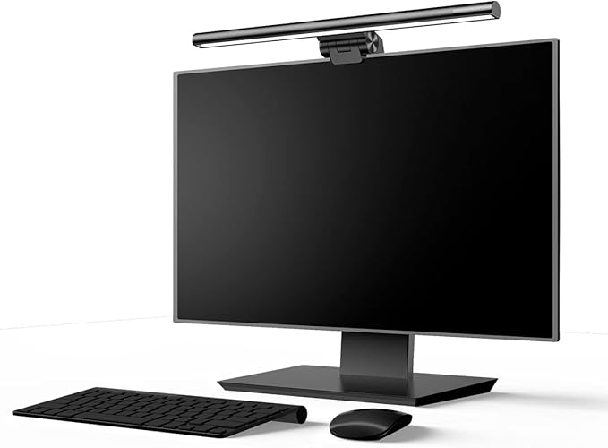 Baseus Monitor Light Bar - Touch Control Desk Lamp with 3 Light Modes, Computer Monitor Light for Home Office, USB Powered LED Desk Lamp, Black