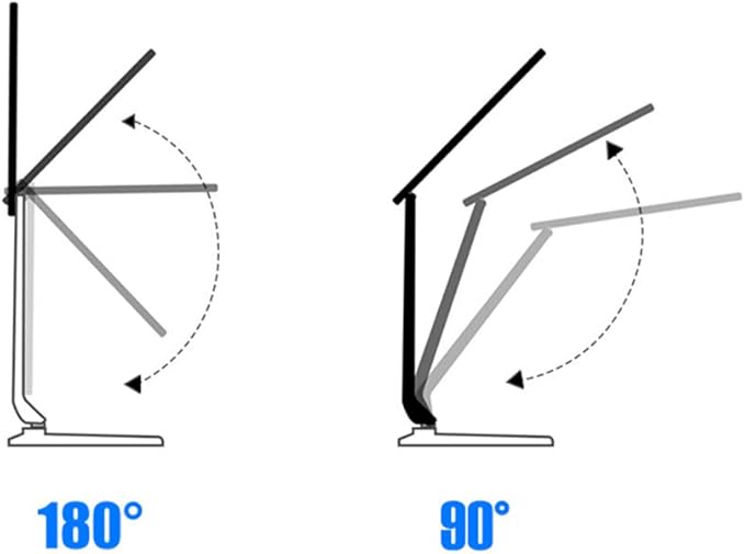 LED Desk Lamp One Key Touch Control Eye-Caring Table Lamps 3 Color Modes Non-Polar Dimmable Foldable for Study Office Bedroom Gift (White)