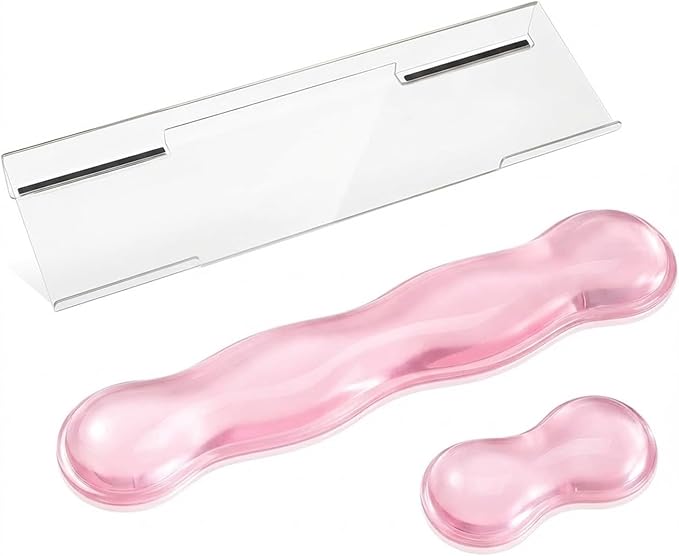 Keyboard Wrist Rest - Gel Wrist Rest for Computer Keyboard and Mouse, Acrylic Clear Keyboard Stand for Desktop, Ergonomic Keyboard Riser with Wrist Rest Support
