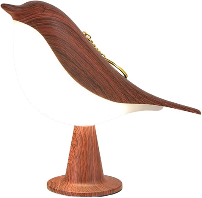 Bedside Touch Control Table Lamp Aroma Lamps Cute Bird Shaped Led Bedside Desk Lamp with USB Charging Port 3 Way Dimmable Creative Night Light Cordless Nightstand Lamp for Bedroom Home(Mahogany)