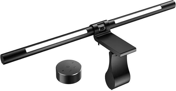 OOWOLF 7.5W 20.1" Computer Monitor Light Bar with Remote Control Backlight, Eye-Care CRI≥98 Stepless Dimming Brightness and Color Temperature, No Screen Glare Computer Monitor Lamp for Office Gaming