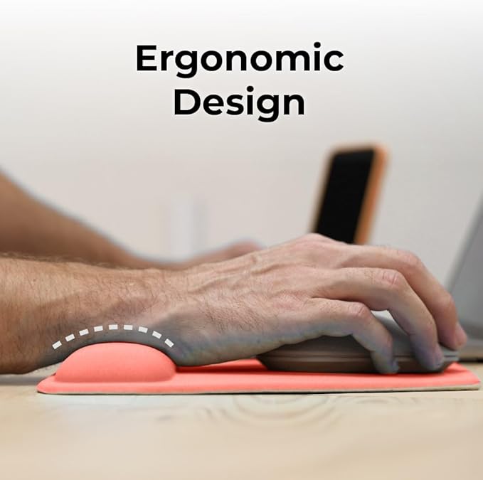 BLACK+DECKER Ergonomic Mouse Pad Wrist Support - Comfortable Mouse Pad Wrist Rest - Wrist Relief Gel Mousepad - Non-Slip Base Aesthetic Mousepad for Gaming, Home, Office - Perfect for Computer, Laptop