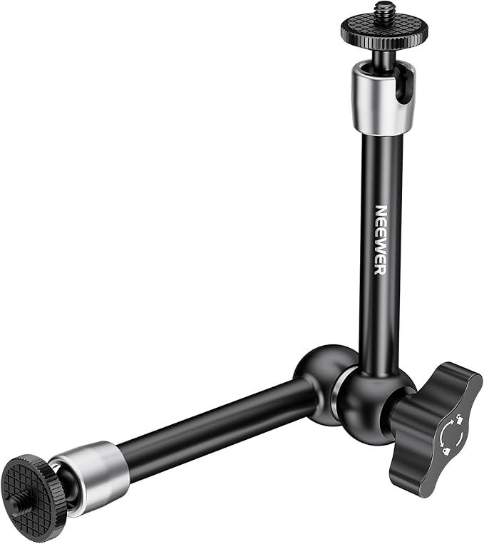 NEEWER 9.8"/25cm Adjustable Friction Magic Arm with 1/4" Screw on Both Ends, Compatible with SmallRig Cage, Flash/LED Light/Microphone/Monitor/SuperClip, Max Load 4.4lb/2kg, ST08