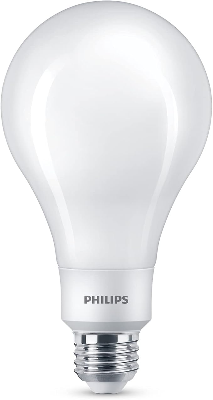 PHILIPS LED 300-200-100W A23 1-Pack BrightDial Soft White (2700K) 4000-3000-1600 Lumen (28-20-16 = 300-200-100W) Frosted Flicker-Free Light Bulb