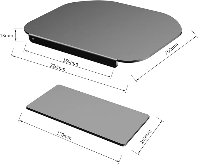 Pholiten Steel Bracket Plate Reinforcement for Glass Desk, Fits Most Monitor Stand Grommet C Clamp Installation Hole