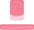 MOSISO Wrist Rest Support for Mouse Pad&Keyboard Set, Rectangular Ergonomic Mousepad Non-Slip Base Home/Office Easy Typing Pad with Neoprene Cloth&Raised Silicone Lining, Melon Pink