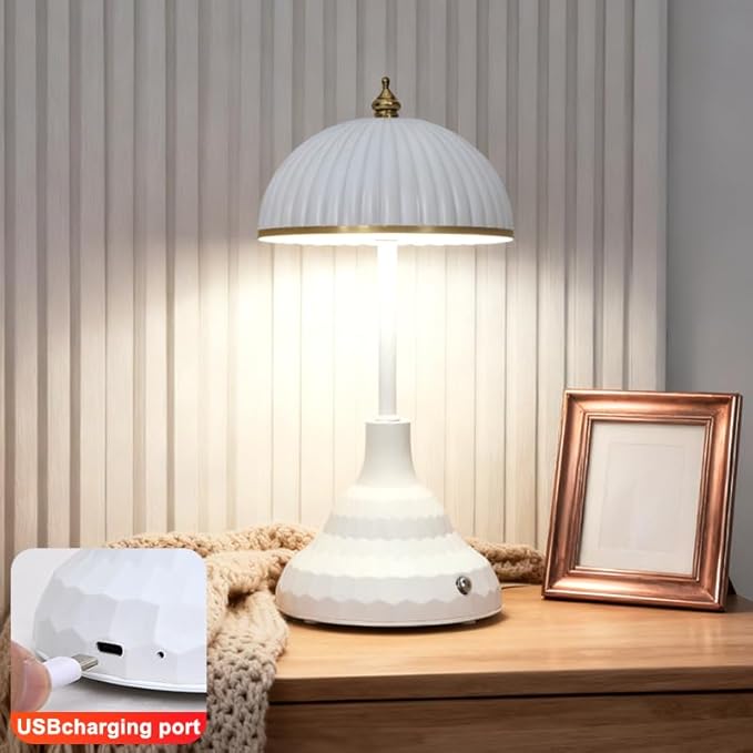 Touch lamp,night light for kids,rechargeable light,suitable for bedrooms, desks,terraces,and outdoor tables.Dimmable LED eye-protection night light,also an ideal Christmas gift for teenagers(White)