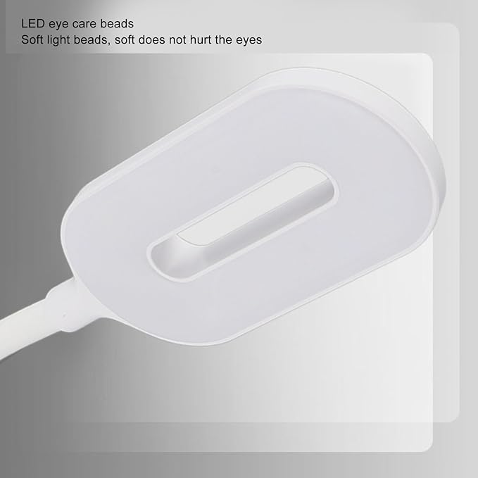 Dpofirs Flexible Gooseneck Desk Lamp with 15W Wireless Charger & Pen Holder, Adjustable LED EyeCaring Light, Touch Control, TypeC for Home Office (White)