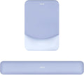 MOSISO Wrist Rest Support for Mouse Pad&Keyboard Set, Rectangular Ergonomic Mousepad Non-Slip Base Home/Office Easy Typing Pad with Neoprene Cloth&Raised Silicone Lining, Slate Blue