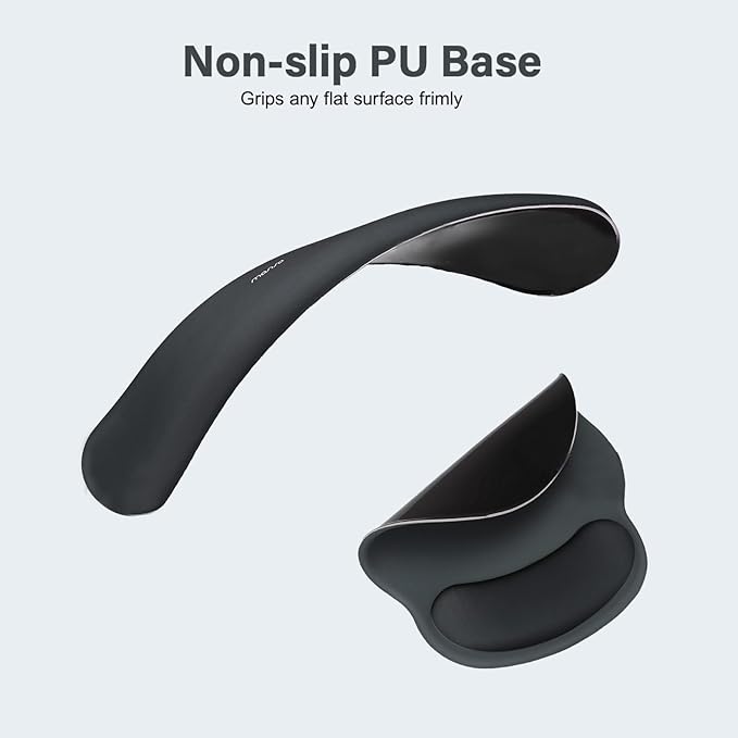 MOSISO Wrist Rest Support for Mouse Pad&Keyboard Set, Circle Curved Ergonomic Mousepad&Coaster Non-Slip Base Home/Office Wrist Support&Easy Typing Pad with Soft Cloth&Silicone Lining, Slate Gray