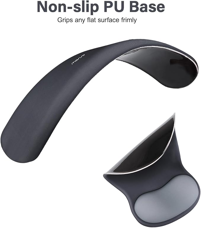 MOSISO Wrist Rest Support for Mouse Pad&Keyboard Set, Curved Ergonomic Mousepad&Coaster Non-Slip Base Home/Office Pain Relief&Easy Typing Cushion with Soft Cloth&Silicone Lining, Slate Gray