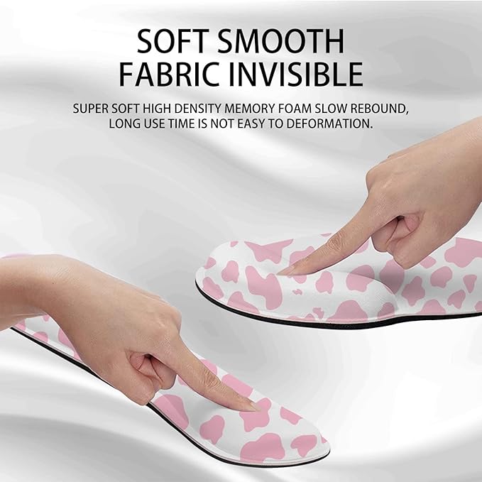 2Pcs Keyboard Wrist Rest Pad and Mouse Wrist Rest Support Mouse Pad Set,Ergonomic Support,Gaming Mouse Pad,Memory Foam,Non-Slip Base,for Computer Gamer Home Office Western-Pink Cow Pattern