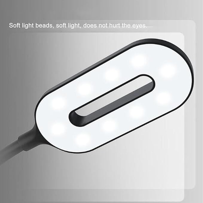 VBESTLIFE LED Desk Lamp with Charger, Charging, Flexible Lamp, 3 Levels Light Adjustable, Touch Control, Desk Lamps for Home Office (Black)