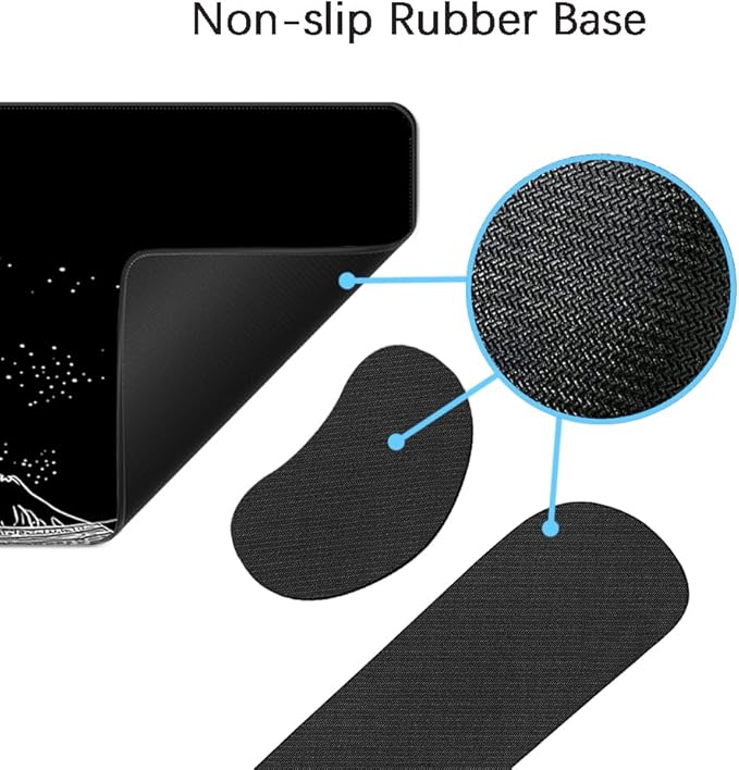 MIBITRI Keyboard Mouse Pad Set, Extended Gaming Mouse Pad+Ergonomics Keyboard Wrist Rest Support, Memory Foam, Easy Typing, 4Pcs XXL Ultra Thick Desk Mat, Japanese Wave